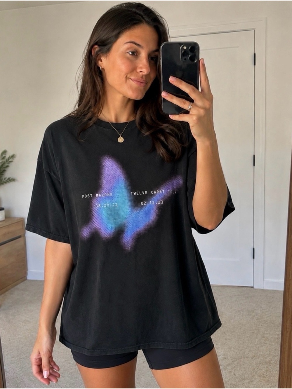 Post Malone Twelve Carat Tour Butterfly Black Concert T Shirt